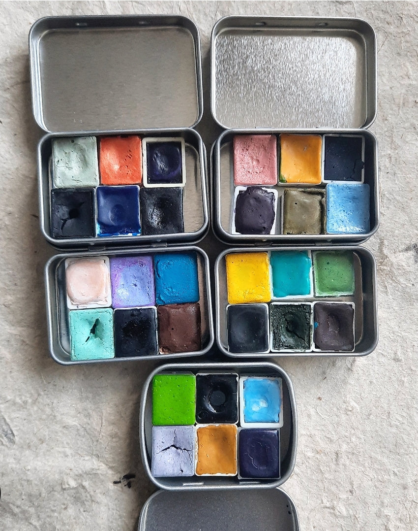 ✨Second-Hand✨ Handmade matte watercolors sets of 6 (various makers)