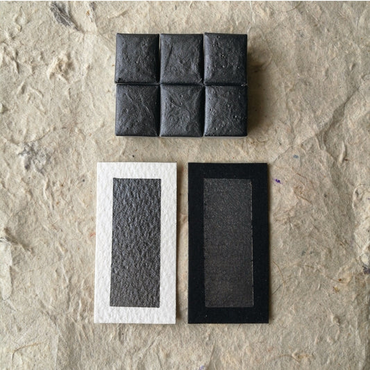 Discontinuing - "Silver Black"- Dark Silver Shimmer - Individual Half Pan